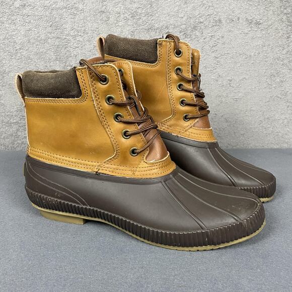 Tommy Hilfiger Boots Mens Size 10 Brown Charlie Duck Boots Lace Up TMCHARLIE-R - Picture 1 of 15